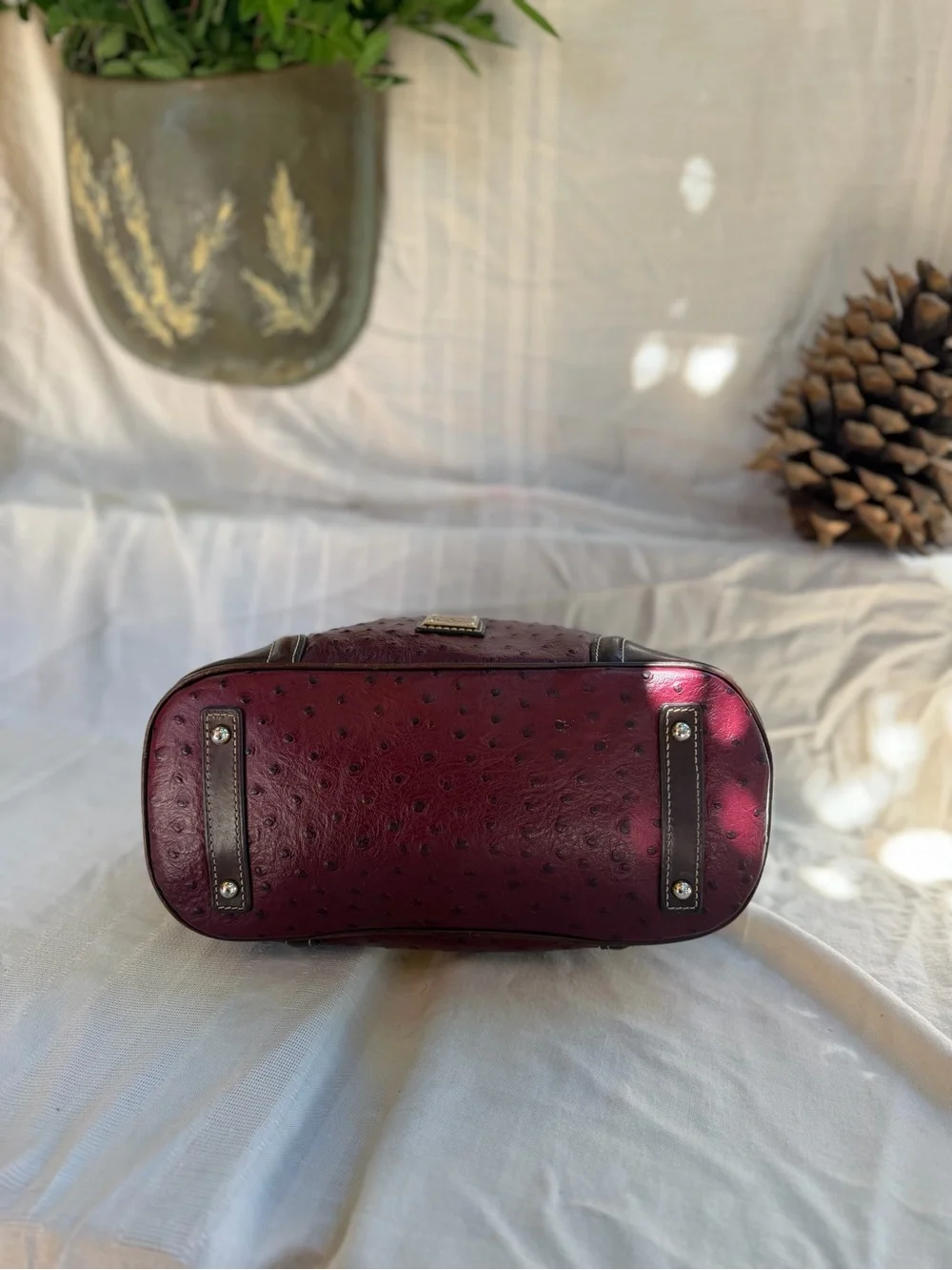 Dooney & Bourke plum ostrich